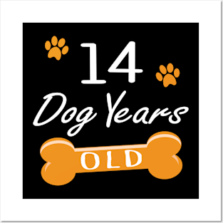 14 Dog Years Old Funny 2nd Birthday Puppy Lover design Posters and Art